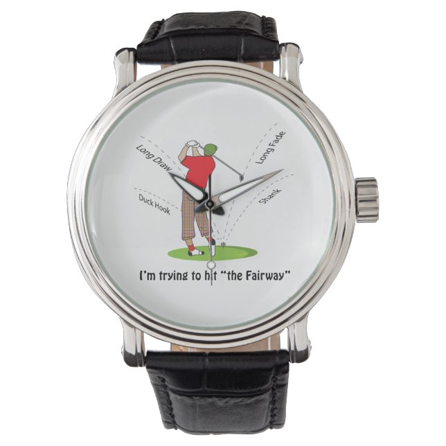 Golf versuchen, die Fairway zu erreichen Armbanduhr (Vorderseite)