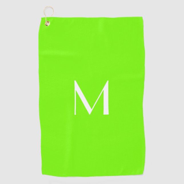 Golf vert fluorescent - gras monogramme serviette de go (Devant)