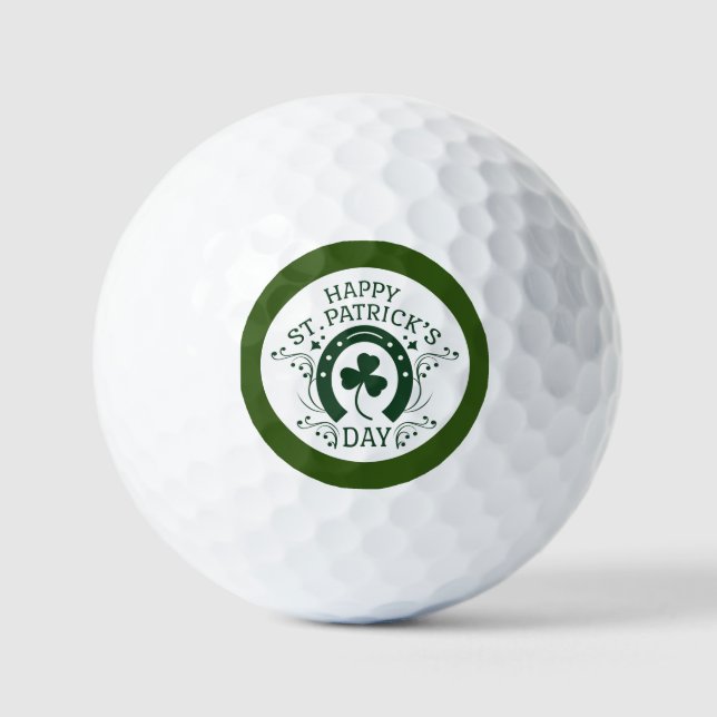 Golf Viel Glück mit Kleeblatt St. Patrick's Day Golfball (Vorderseite)