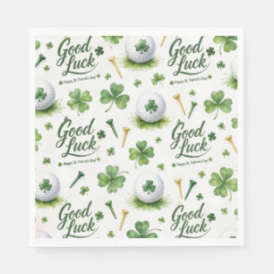 Golf Viel Glück mit Kleeblatt St. Patrick's Day Serviette