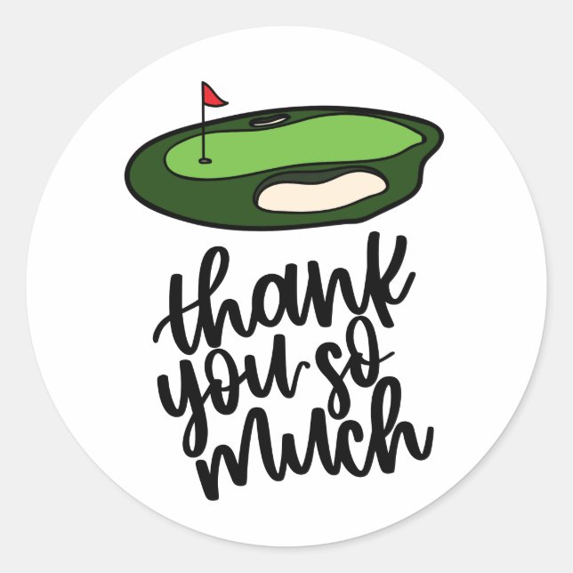 Golf Vielen Dank für das Golfer Party Runder Aufkleber (Vorderseite)