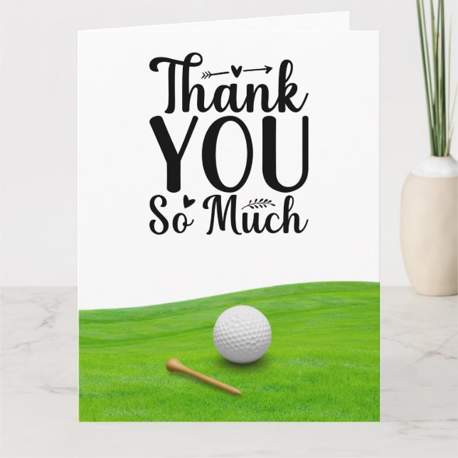 Golf Vielen Dank für die goldene Postkarte (Vorderseite)
