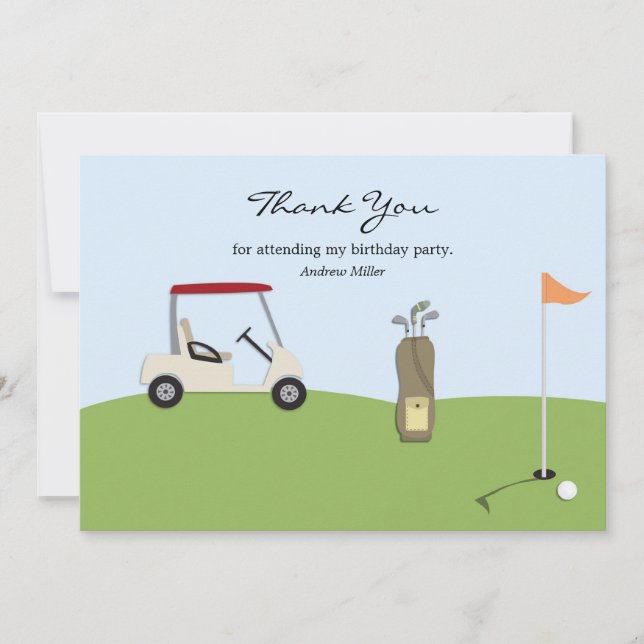 Golf Vielen Dank für Ihre Flachkarte Dankeskarte (Vorderseite)