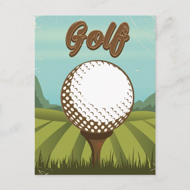 Golf Vintag Style Poster Postkarte (Vorderseite)