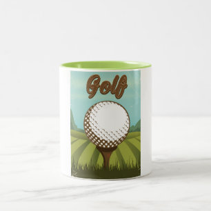 Golf Vintag Style Poster Zweifarbige Tasse
