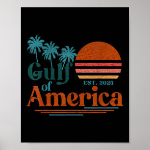 Golf von Amerika 2025 Amerikanische Flagge Mexiko  Poster