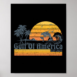 Golf von Amerika Est 2025 Retro Vintag Beach D Poster
