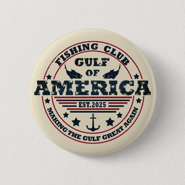 Golf von Amerika Fischerclub Amerikanisch patrioti Button (Vorderseite)