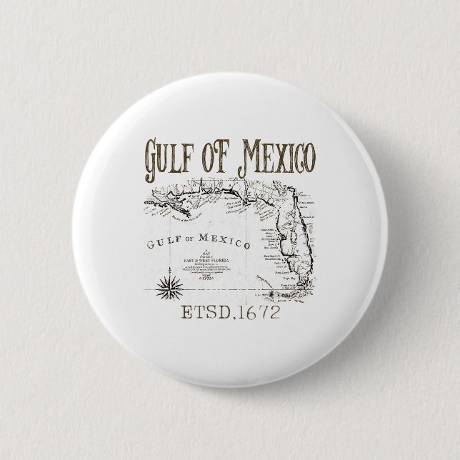 Golf von Amerika Funny Golf von Mexiko Flag Karte Button (Vorderseite)
