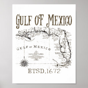 Golf von Amerika Funny Golf von Mexiko Flag Karte Poster