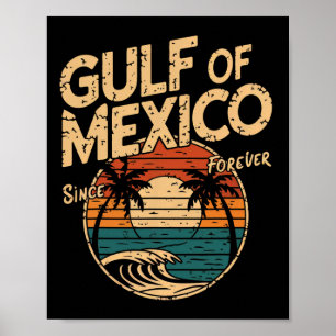 Golf von Amerika Funny Golf von Mexiko Flag Karte Poster