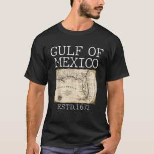 Golf von Amerika Funny Gulf of Mexico Flag Karte T-Shirt