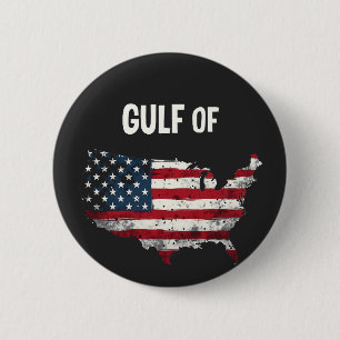 Golf von Amerika Funny Trump USA Map Flag Button