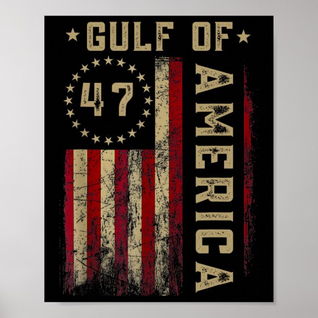 Golf von Amerika Funny US Flag Flag 2 Poster (Vorne)