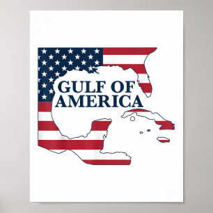 Golf von Amerika Karte Patriotische amerikanische Poster