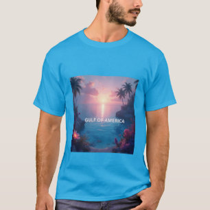 Golf von Amerika mit Sonnenuntergang T-Shirt