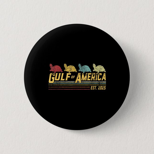 Golf von Amerika nach 2025 Schildkröte Button (Vorderseite)