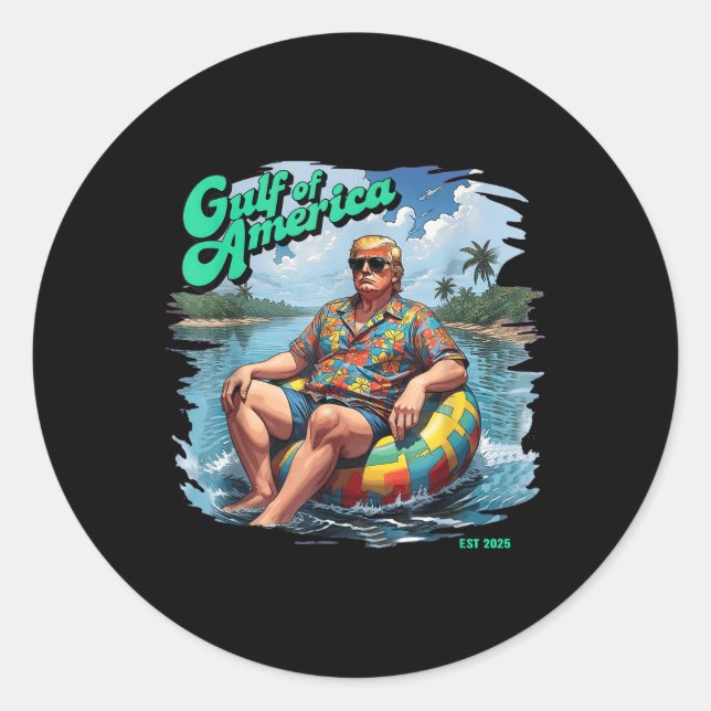 Golf von Amerika Runder Aufkleber (Vorderseite)