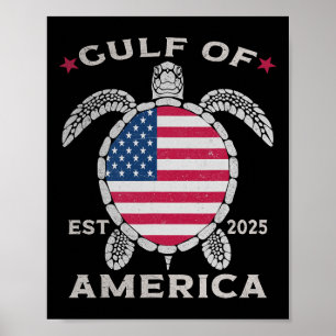 Golf von Amerika Schildkröte US-Flagge Ostsee 2025 Poster