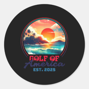 Golf von Amerika Shirt Est 2025 Retro Vintag B Runder Aufkleber