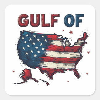 Golf von Amerika USA Karte Trump USA Golf von Mexi Quadratischer Aufkleber