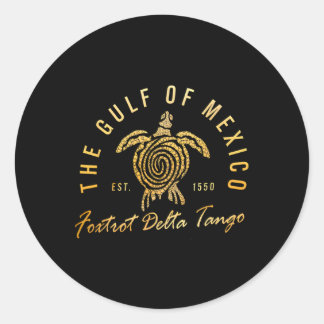 Golf von Funny Mexico Foxtrots Deltas Tangos Turtl Runder Aufkleber