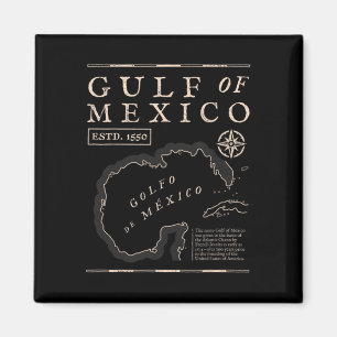 Golf von Mexiko 1672 Historische Karte Magnet