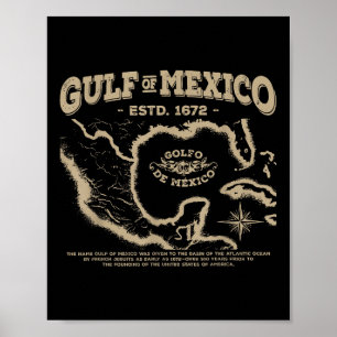 Golf von Mexiko 1672 Karte Poster