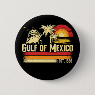 Golf von Mexiko bleibe salzig Vintag Button