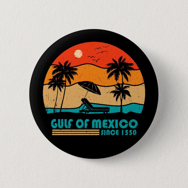 Golf von Mexiko bleibe salzig Vintag Button (Vorderseite)