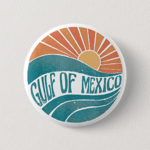 Golf von Mexiko Est 1550 Retro Beach Golf von Mexi Button