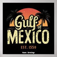 Golf von Mexiko est. 1550 Retro-Strand-Feeling Vin