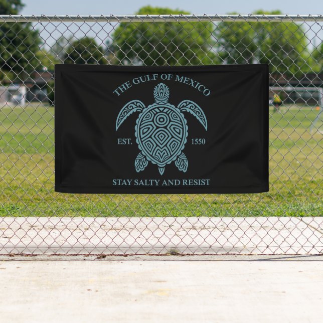 Golf von Mexiko ESTD 1550 Bleibe Salty and Resist Banner (Insitu)