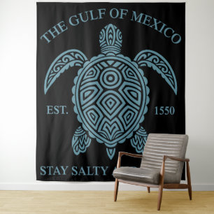 Golf von Mexiko ESTD 1550 Bleibe Salty and Resist Wandteppich