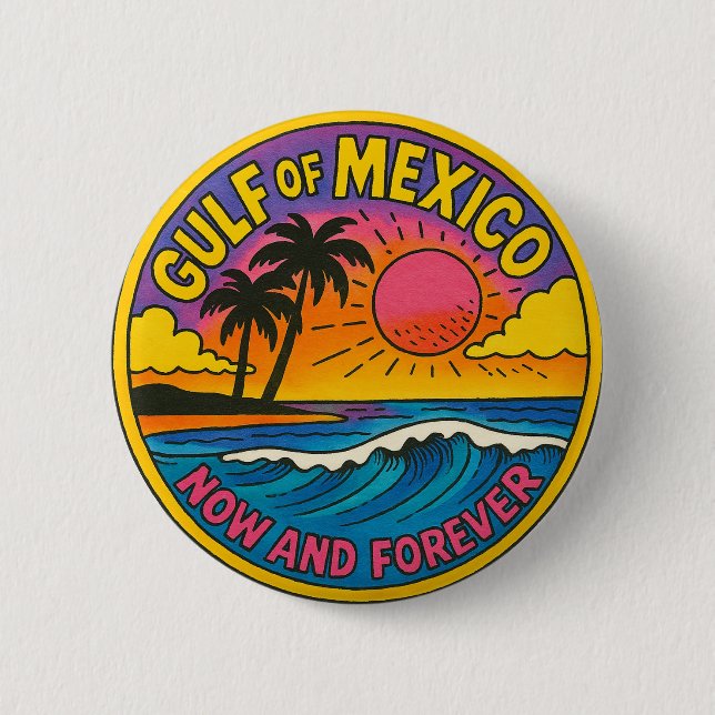 Golf von Mexiko - Kunst des Mittleren Ozeans Button (Vorderseite)