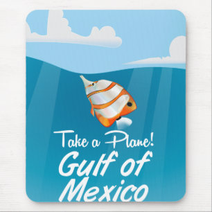 Golf von Mexiko Reiseplakat Cartoon Mousepad