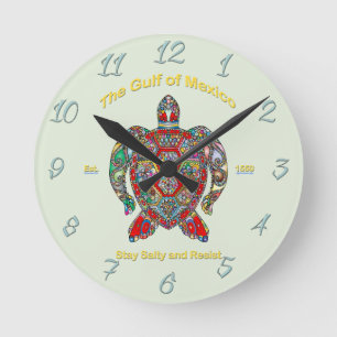 Golf von Mexiko Runde Wanduhr
