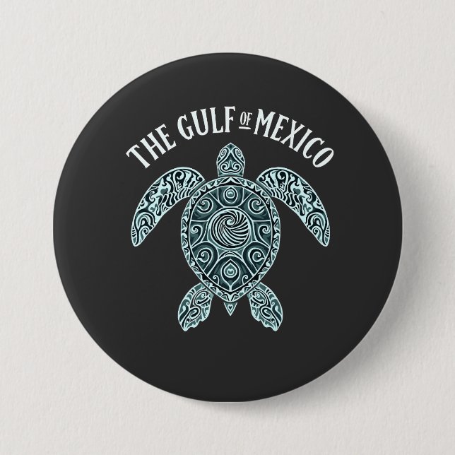 Golf von Mexiko Schildkrötensee Latino Button (Vorderseite)