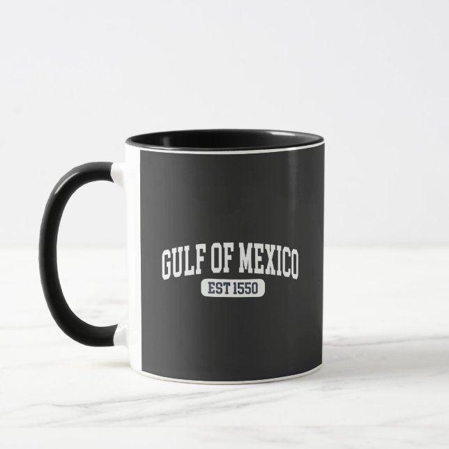 Golf von Mexiko Seit 1550 Amerika Spaß Tasse (Links)
