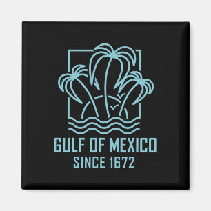 Golf von Mexiko seit 1672 Retro Vintage Sonnenunte Magnet