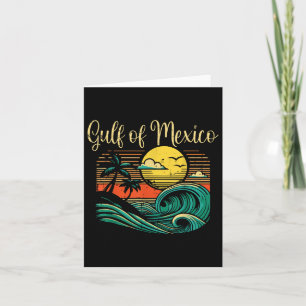 Golf von Mexiko Strand Wellen Vintage Surfen Tropi Karte
