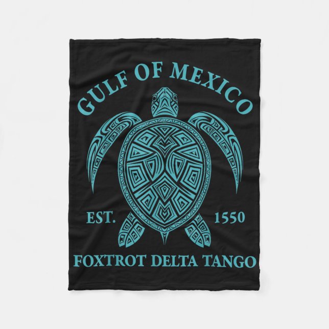 Golf von Mexiko Turtle Foxtrot Delta Tango Est 155 Fleecedecke (Vorderseite)