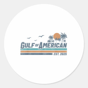Golf Von Uns Amerika Est 2025 Retro Vintage Strand Runder Aufkleber