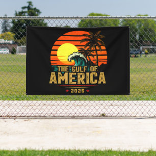 Golf von USA Amerika Est 2025 Retro Vintage Banner