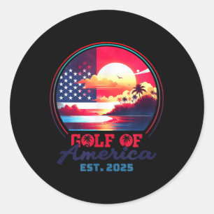Golf Von USA Amerika Shirt Est 2025 Retro Vintage Runder Aufkleber