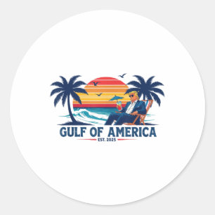 Golf von USA Est 2025 - Sonnenschein Runder Aufkleber