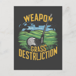 Golf-Waffe der Grasvernichtungskunst Postkarte