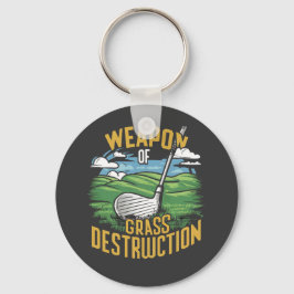 Golf-Waffe der Grasvernichtungskunst Schlüsselanhänger