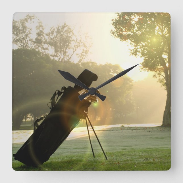 Golf Wall Clock Quadratische Wanduhr (Vorderseite)