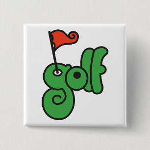 Golf Wang Lebendiges Grün und Rot Button